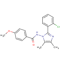 2d structure of N-[2-(2-chlorophenyl)-4,5-dimethyl-1H-imidazol-1-yl]-4-methoxybenzamide