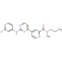 2d structure of 4-{2-[(2-chloropyridin-4-yl)amino]pyrimidin-4-yl}-N-methyl-N-propylpyridine-2-carboxamide