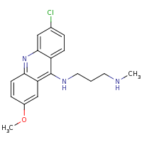 2d structure of {3-[(6-chloro-2-methoxyacridin-9-yl)amino]propyl}(methyl)amine
