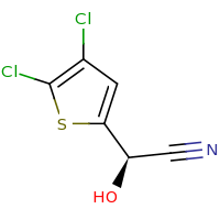 2d structure of (2R)-2-(4,5-dichlorothiophen-2-yl)-2-hydroxyacetonitrile