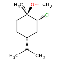 2d structure of (1R,2R,4R)-2-chloro-1-methoxy-1-methyl-4-(propan-2-yl)cyclohexane