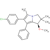2d structure of (1R)-6-(4-chlorophenyl)-1-methoxy-2,2,5-trimethyl-7-phenyl-2,3-dihydro-1H-pyrrolizine