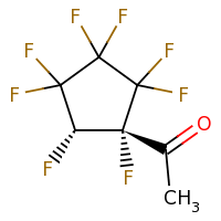 2d structure of 1-[(1R,5S)-1,2,2,3,3,4,4,5-octafluorocyclopentyl]ethan-1-one