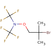 2d structure of (2-bromo-2-methylpropoxy)bis(trifluoromethyl)amine
