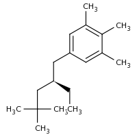 2d structure of 5-[(2S)-2-ethyl-4,4-dimethylpentyl]-1,2,3-trimethylbenzene