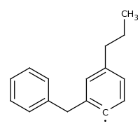 2d structure of 2-benzyl-4-propylphenyl