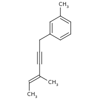 2d structure of 1-methyl-3-[(4E)-4-methylhex-4-en-2-yn-1-yl]benzene