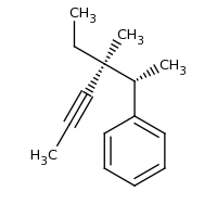 2d structure of [(2R,3S)-3-ethyl-3-methylhex-4-yn-2-yl]benzene