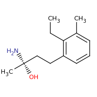 2d structure of (2S)-2-amino-4-(2-ethyl-3-methylphenyl)butan-2-ol