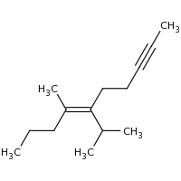 2d structure of (6Z)-7-methyl-6-(propan-2-yl)dec-6-en-2-yne