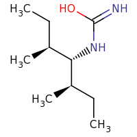 2d structure of N-[(3R,4S,5S)-3,5-dimethylheptan-4-yl]carbamimidic acid