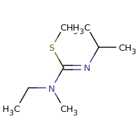 2d structure of (Z)-N-ethyl-N-methyl(methylsulfanyl)-N'-(propan-2-yl)methanimidamide