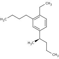 2d structure of 2-butyl-1-ethyl-4-[(2R)-pentan-2-yl]benzene