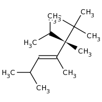 2d structure of (3E,5R)-2,4,5,6,6-pentamethyl-5-(propan-2-yl)hept-3-ene