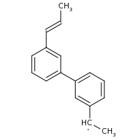 2d structure of 1-(3-{3-[(1E)-prop-1-en-1-yl]phenyl}phenyl)ethyl