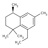 2d structure of (4R)-8-ethyl-1,1,4,6-tetramethyl-1,2,3,4-tetrahydronaphthalene
