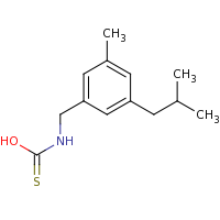 2d structure of [hydroxy(carbonothioyl)]({[3-methyl-5-(2-methylpropyl)phenyl]methyl})amine