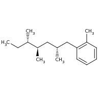 2d structure of 1-methyl-2-[(2R,4R,5S)-2,4,5-trimethylheptyl]benzene