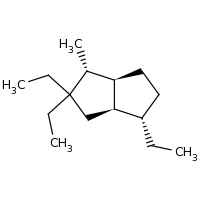 2d structure of (1R,3aR,4S,6aS)-2,2,4-triethyl-1-methyl-octahydropentalene