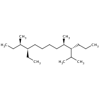 2d structure of (3R,4R,9R,10R)-4-ethyl-3,9-dimethyl-10-(propan-2-yl)tridecane