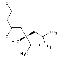 2d structure of (4E,6R)-4,6,8-trimethyl-6-(propan-2-yl)non-4-ene