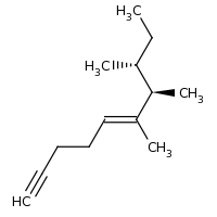 2d structure of (5E,7R,8R)-6,7,8-trimethyldec-5-en-1-yne