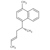 2d structure of 1-[(2R,4E)-hex-4-en-2-yl]-4-methylnaphthalene