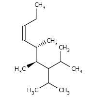 2d structure of (3Z,5S,6S)-5,6,8-trimethyl-7-(propan-2-yl)non-3-ene