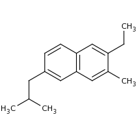 2d structure of 2-ethyl-3-methyl-6-(2-methylpropyl)naphthalene