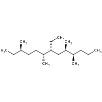 2d structure of (3R,6R,7R,9R,10R)-7-ethyl-3,6,9,10-tetramethyltridecane