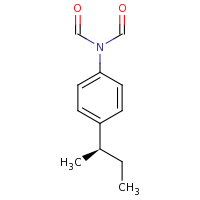 2d structure of N-{4-[(2R)-butan-2-yl]phenyl}-N-formylformamide