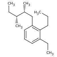 2d structure of 1-[(2R,3R)-2,3-dimethylpentyl]-3-ethyl-2-propylbenzene