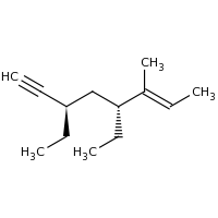 2d structure of (3R,5R,6E)-3,5-diethyl-6-methyloct-6-en-1-yne