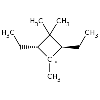 2d structure of (2S,4S)-2,4-diethyl-1,3,3-trimethylcyclobutyl