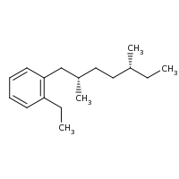 2d structure of 1-[(2S,5R)-2,5-dimethylheptyl]-2-ethylbenzene