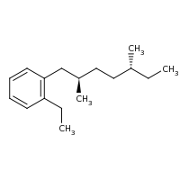 2d structure of 1-[(2R,5R)-2,5-dimethylheptyl]-2-ethylbenzene