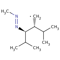 2d structure of (2R,3R)-4-methyl-3-[(E)-2-methyldiazen-1-yl]-2-(propan-2-yl)pentyl