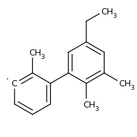 2d structure of 5-ethyl-1,2-dimethyl-3-(2-methylphenyl)benzene