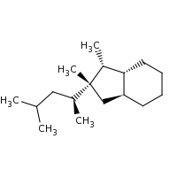 2d structure of (1R,2R,3aS,7aR)-1,2-dimethyl-2-[(2S)-4-methylpentan-2-yl]-octahydro-1H-indene