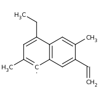 2d structure of 7-ethenyl-4-ethyl-2,6-dimethylnaphthalen-1-yl