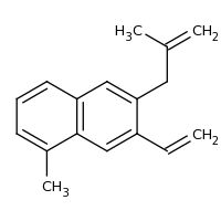 2d structure of 7-ethenyl-1-methyl-6-(2-methylprop-2-en-1-yl)naphthalene