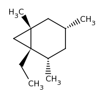 2d structure of (1S,2S,4R,6S)-1-ethyl-2,4,6-trimethylbicyclo[4.1.0]heptane