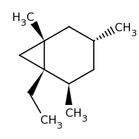 2d structure of (1S,2R,4R,6S)-1-ethyl-2,4,6-trimethylbicyclo[4.1.0]heptane
