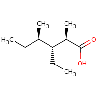 2d structure of (2R,3R,4R)-3-ethyl-2,4-dimethylhexanoic acid