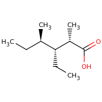 2d structure of (2S,3R,4R)-3-ethyl-2,4-dimethylhexanoic acid
