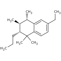 2d structure of (2R,3S,4S)-6-ethyl-1,1,3,4-tetramethyl-2-propyl-1,2,3,4-tetrahydronaphthalene