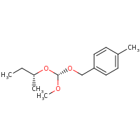 2d structure of 1-{[(S)-[(2R)-butan-2-yloxy](methoxy)methoxy]methyl}-4-methylbenzene