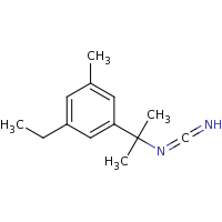 2d structure of carboximidoyl[2-(3-ethyl-5-methylphenyl)propan-2-yl]amine