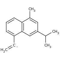 2d structure of 1-[5-methyl-7-(propan-2-yl)naphthalen-1-yl]ethenyl