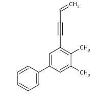 2d structure of 1-(but-3-en-1-yn-1-yl)-2,3-dimethyl-5-phenylbenzene